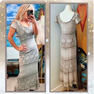 VTG,Superstition, lPrecious Metals Lace Dress, Exquisite,Easy Stretch,Pull-On,M